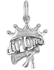 Its Charming Sterling Silver Crown with Diploma and Bow Charm Z-8803