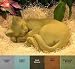 SLEEPING CAT STATUE Laying Curled KITTEN Cast Concrete 12"L Garden Sculpture