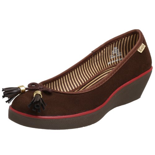 Keds Women's Tassels Wedge,Espresso,5.5 M US