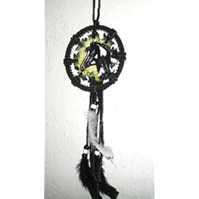 Authentic Original Hand Painting of a Horse on Leather Dream Catcher Mandella Mandala