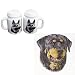 Full Color Rottweiler Large Salt and Pepper Shaker, Porcelain by Rosalinde (4')