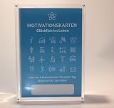 Exklusives Motivationskarten-Set "Gl&uuml;cklich im Leben" f&uuml;r den Mann in hochwertiger Acrylbox als au&szlig;ergew&ouml;hnliches und inspirierendes Geschenk - Mentalcoaching