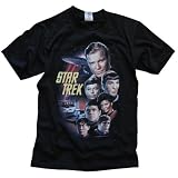 Star Trek USS Enterprise Original Series Crew James T Kirk, Spock, Bones, Uhura & Chekov T-Shirt