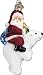 Glistening Santa on Bear Ornament