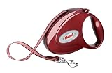 Flexi Elegance Ruby Red Retractable Leash.  For small to medium-sized dogs up to 55 LBS.