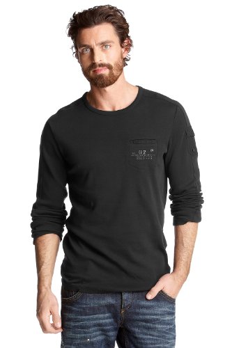 Herren Langarmshirt 022CC2K002, Gr. 48 (M), Schwarz (black 001) Preisvergleich