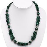 EXP Handmade Malachite & Silver Two-Strand Necklace