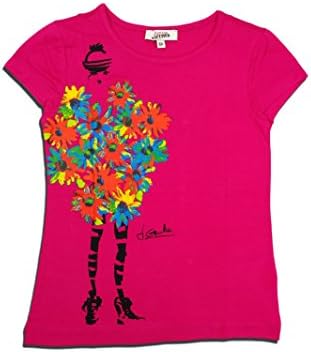JUNIOR GAULTIER Big Girls' Flower Ballerina T-shirt -16 -FUCHSIA