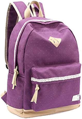 SAIERLONG Women's And Girl's Backpack School bag travel bag Purple Canvas