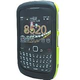 PREMIUM 2 IN 1 BLACK THIN SILICONE SKIN WITH YELLOW RUBBERIZED SNAP ON HARD SKIN COVER CASE FOR BLACKBERRY CURVE 8520 8530 ULTIMATE PROTECTION
