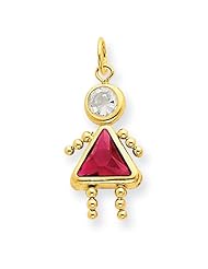 14k July Girl Birthstone Charm