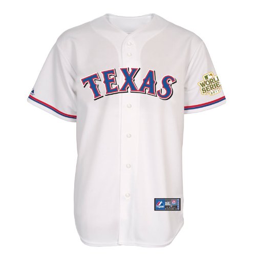 MLB Men's Texas Rangers Ian Kinsler Replica Player Jersey With World Series Patch Fall 2012 (White, Small)