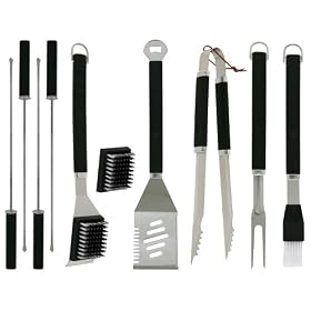 Click here to buy Mr. Bar-B-Q Plastic-handle Finger Grip 10-Piece Tool Set by Mr Bar B Q.