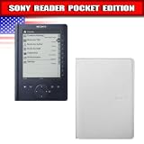 Sony Reader Pocket Edition (Navy Blue) PRS-300BC - eBook reader + Sony PRSA-SC3/WC - eBook reader Premium Cover (White) for Pocket Edition