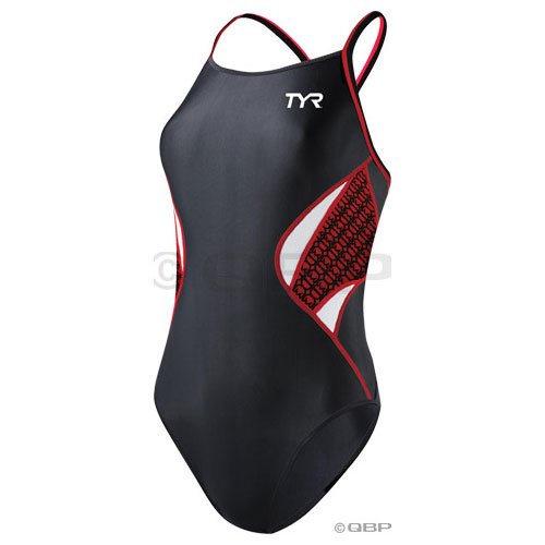 TYR - Women's Thin Strap Reversable 1-Piece , Black/Red, XS