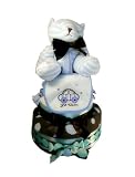 Elegant Baby Chocolate and Pastel Baby Shower Diaper Cake Gift Set (Blue)