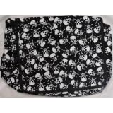 Outer Rebel Fashion Handbags- Messenger Bag, Black with Scattered Skulls & Crossbones