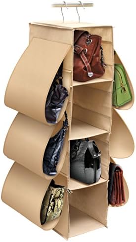 HANGING PURSE ORGANIZER - HOLDS 10 HANDBAGS! COLOR BEIGE