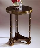 Accent Table In Black With Gold Tipping Finish