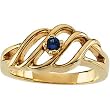 14K Yellow or White Gold Mother's Ring - 2 Stone