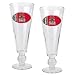 Milwaukee Bucks NBA 2pc Pilsner Glass Set with Basketball on stem - Oval Logo
