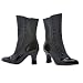 2.5 Inch High Heel Black Victorian Calf Boots Halloween Costume Accessory Sexy Boots