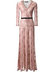 V-neck Lace Nylon/Spandex Floral Print Club Dress/Evening Dress/Bridesmaid Dress/Party Dress 