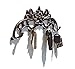 GASARÉ, Key Holder for Wall Mount, Cast Iron Key Hook, Vintage Design, Screws and Anchors, Large Size of 12 x 4.5 Inches, Brown, 1 Units