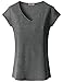 Doublju Womens Short Sleeve V neck Stretch Slim Fit T-shirt