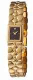 BULOVA Watches:Bulova Bracelet Women's Gold Plated Stainless Steel Case and Bracelet Black Dial Quartz Movement Watch 97S55