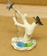Mosaic Glass Butterfly Garden Tabletop Rain Gauge