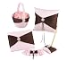 Hortense B. Hewitt Wedding Accessories 5-Piece Set, Perfectly Chic, Pink and Brown