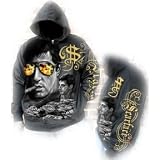 Scarface Reflections & Money Men's Urban/Oversized Zip Front Hooded Sweatshirt, XX-Large