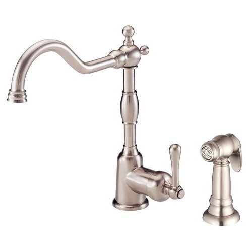 Danze D401557SS Opulence Single-Handle Kitchen Faucet with Lever Handle and Spray, Stainless Steel