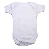 Baby Bodysuits, White Baby Short Sleeve Bodysuit Allergy Free (Pack of 3)