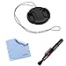 GTMax 55mm Lens Cap with Strap + LCD Lens Pen + Microfiber Cleaning Cloth for Sony SLR A230 A290 A350 A380 A390 A850 A700 A900 SLT-A33 A55V A35 A37 A57 A65 A77 A99 (with 18-55mm, 55-200mm Sony Lenses)