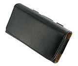 PCMicrostore Apple iPhone Black Leather Texture Horizontal Holster Carrying ....