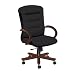 National Office Furniture Remedy High Back Executive Wood Office Chair, Amber Cherry, Black Faux Leather