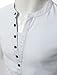Doublju Mens Henley T-shirts with Short Sleeve WHITE (US-M)