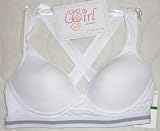 CC Girl White Racerback Padded Sports Bra for Girls Size 34 (pack of 2)