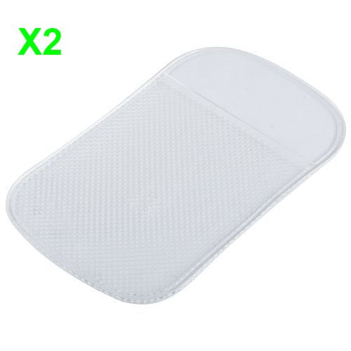 2x Non Slip In Car Holder Sticky Pad Gadget Mat For Mobile Phone iPhone Blackberry Samsung Keys Coins - Clear