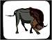 Decorated Mouse Pad with bison, charging, scraping, hoof