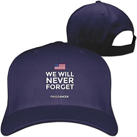 Adult Fuck Cancer Amrican Flag Unique Graphic Baseball Cap Navy