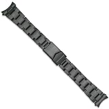 Oyster Style Link Metal Watch Band - PVD Black - 18mm