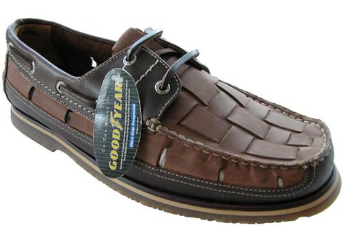 $100 Nautica Chart Brown Leather Boat Sail Shoes
