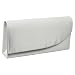 Coloriffics Handbags Ivory matte satin evening bag with gold chain