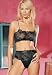  : 2PC French Lace Crop Top Sexy Lingerie Intimate Apparel with Lace Up Front Thong
