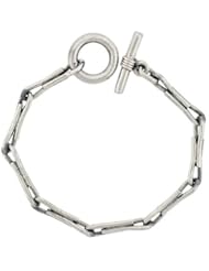 Sterling Silver Wire Link Bracelet Toggle Clasp Handmade 1/4 inch wide, sizes 8, 8.5 & 9 inch