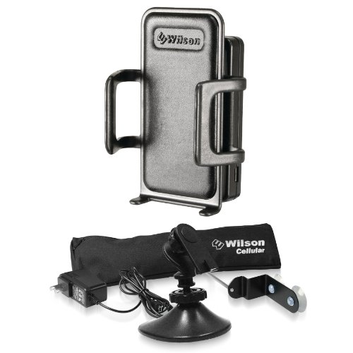 Wilson Electronics 460106 Sleek - Vehicle Cellular Signal Booster for Single User Bundle with Universal Home/Office Accessory Kit