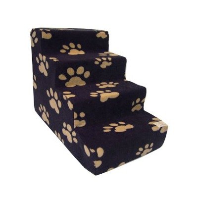 Pet Stairs in Black Fleece Number of Steps: 4-Steps